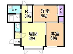 アーステック星置 2LDKの間取図画像