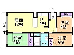 レスポワール発寒 3LDKの間取図画像