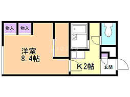 レオパレスサミット花和 1Kの間取図画像