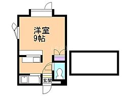 ロイヤルセブンB ワンルームの間取図画像