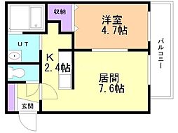 モード・手稲本町 1LDKの間取図画像