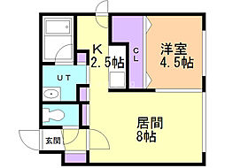 moderuno:h104 1LDKの間取図画像