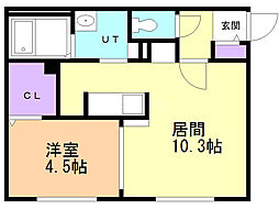 IrisHONCHOU 1LDKの間取図画像