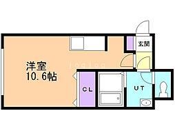 ヴィクトワール・手稲 ワンルームの間取図画像