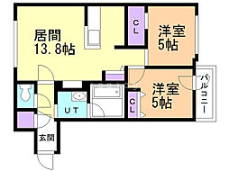 CUBE 2LDKの間取図画像
