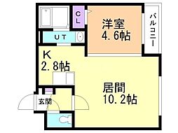 サンステージ宮の沢ステーション 1LDKの間取図画像