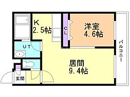 プルミエ発寒弐番館 1LDKの間取図画像