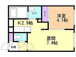 エターナルアクア 1LDKの間取図画像