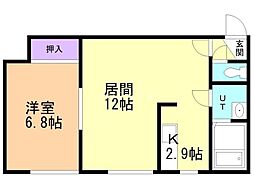フロイデ24 1LDKの間取図画像