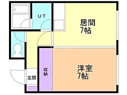 ノースランド発寒 1DKの間取図画像