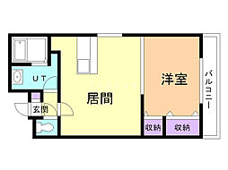 エステラ二十四軒C館 1LDKの間取図画像