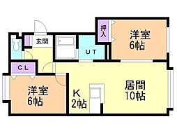 エクスィードパーク3 2LDKの間取図画像