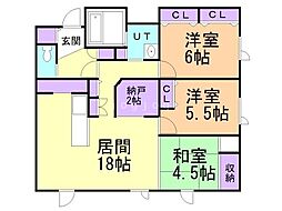 タウンハウス西野弐番館 3SLDKの間取図画像