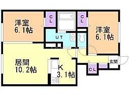 LivelyHome 2LDKの間取図画像