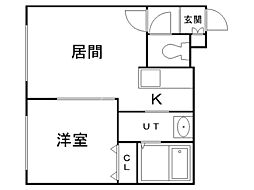 サンコート・稲積公園2 1DKの間取図画像
