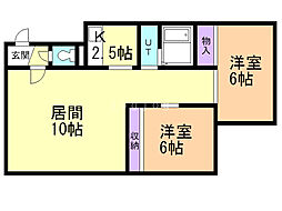ルミエールシャンテ 2LDKの間取図画像