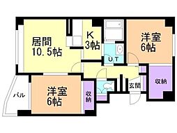 ラ・フォーチュナ宮の沢 2LDKの間取図画像