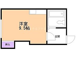 フォーレスト八軒 ワンルームの間取図画像