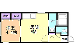 プリマベーラ発寒南 1DKの間取図画像