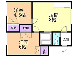 KS・マンション 2LDKの間取図画像