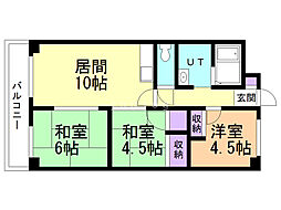 メゾンド山の手 3LDKの間取図画像