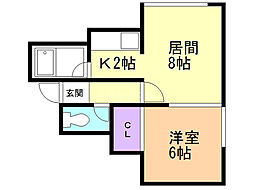 アーバンオアシス 1LDKの間取図画像