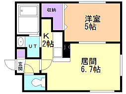 ケレス発寒 1LDKの間取図画像