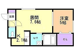 フォーチュンプラスサッポロ2 1LDKの間取図画像