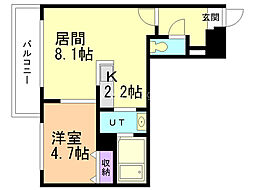 ピアチェーレ 1LDKの間取図画像