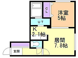 Trentadue 1LDKの間取図画像
