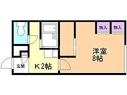 レオパレスロワジール西野A 1Kの間取図画像