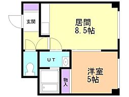 ウエストコート22 1LDKの間取図画像