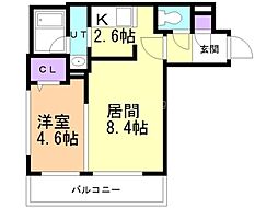 ZIZIUN 1LDKの間取図画像