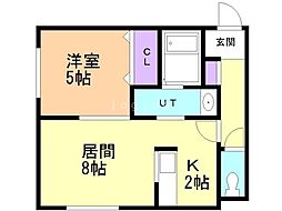 ニアステーション宮の沢 1LDKの間取図画像
