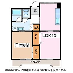 レジデンス美須々 1LDKの間取図画像
