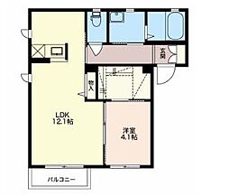 フラワーASAMA 1LDKの間取図画像