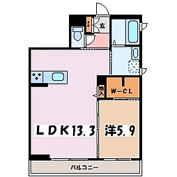 メゾン松陽亭 1LDKの間取図画像