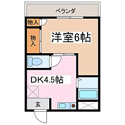 メゾン巣山 1DKの間取図画像
