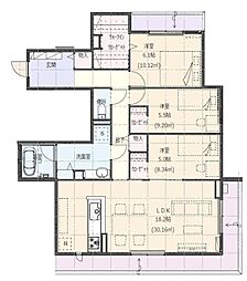 Le Ciel開智 3LDKの間取図画像