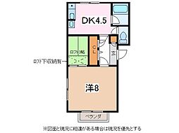 アイリスタムラ 1DKの間取図画像