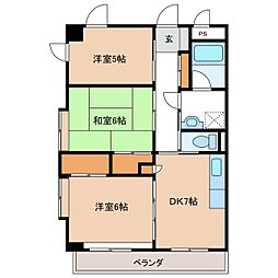 ニットー上高地コーポ 3DKの間取図画像