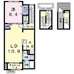 ダイヤモンドムーン 1LDKの間取図画像