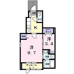 シェーネ 2Kの間取図画像