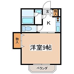 ル・シエル 1Kの間取図画像