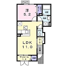 プレッソ 1LDKの間取図画像