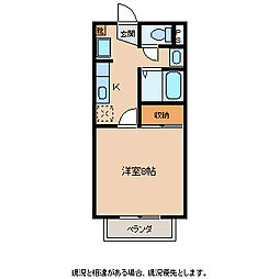 グレープ木下 2階1Kの間取り