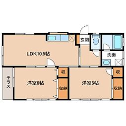 三浦アパートC 2LDKの間取り