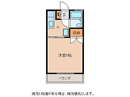 丸山コーポ3 1Kの間取図画像