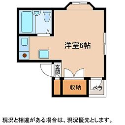 日通プロパンビル 2階ワンルームの間取り