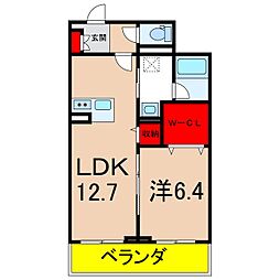 シャーメゾンスリアン 1LDKの間取図画像